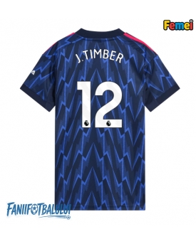 Arsenal Jurrien Timber #12 Tricou Fotbal Replică 2025-26 Femei Deplasare